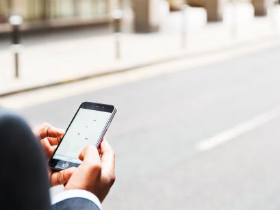person looking at a phone